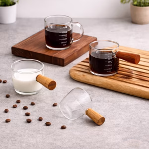 玻璃帶把小奶盅