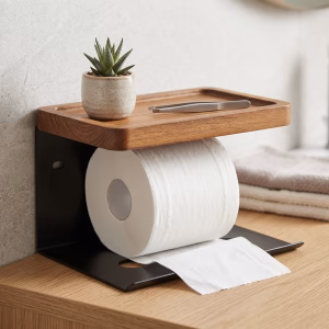 胡桃木衛生間置物架